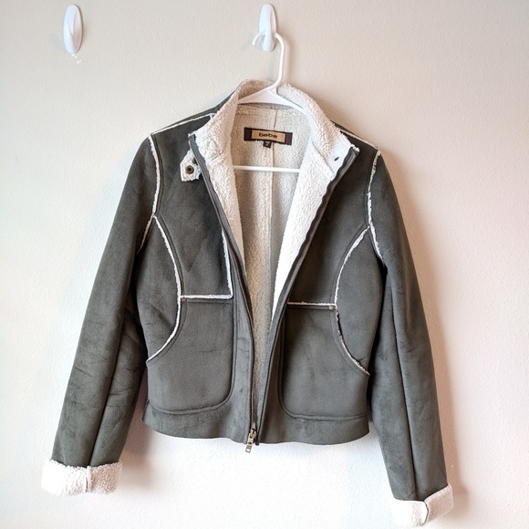 Bebe Faux Suede Zipper Jacket Medium - Picture 3 of 10